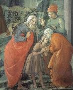 Details of St John beids farewell to his parents Fra Filippo Lippi